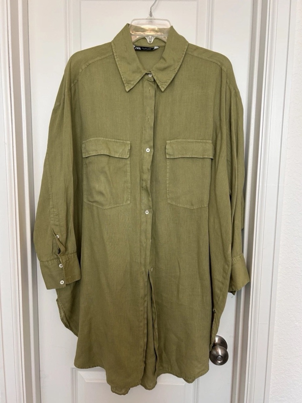Olive Green women's   Button-Up Shirt XL
